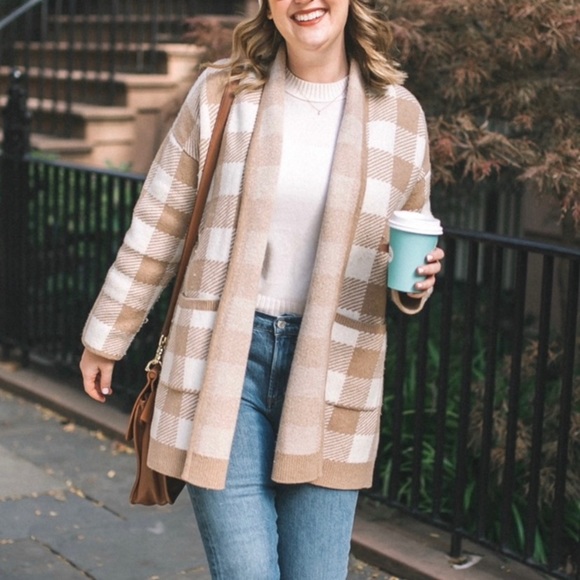 Madewell Minetta Sweater Coat in Buffalo Check - Picture 2 of 8